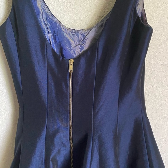 Betsy & Adam Fit & Flare Shimmery Elegant Navy Blue Party Made In USA Dress Sz M - Picture 15 of 15